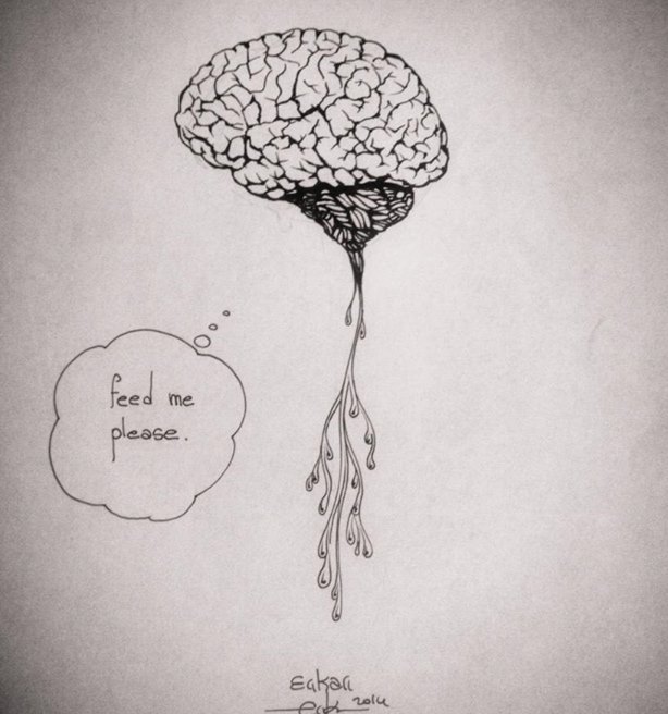 brain food illustration ink